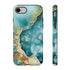 Aquamarine inspired Geode in Watercolor - Impact Resistant Phone Case iPhone 8 Glossy